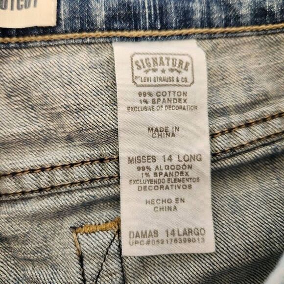 Levi Strauss signature misses 14 L low rise flared blue jeans - Picture 2 of 7